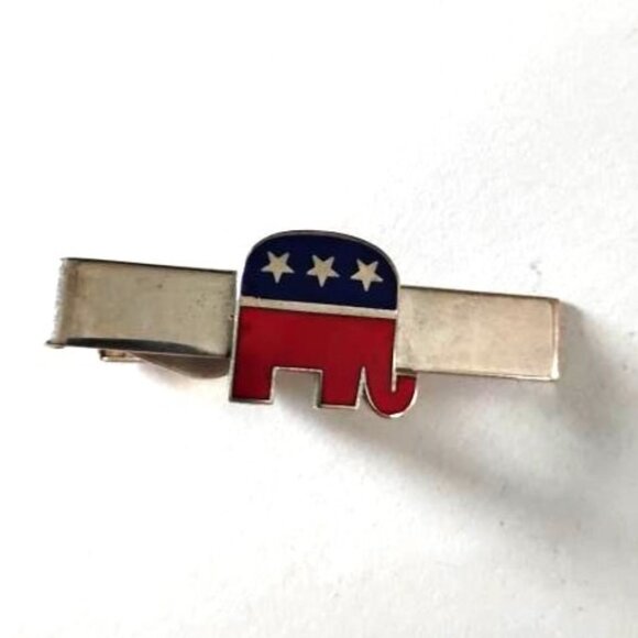 1960s Vintage Republican Elephant Tie Clip - Picture 1 of 3